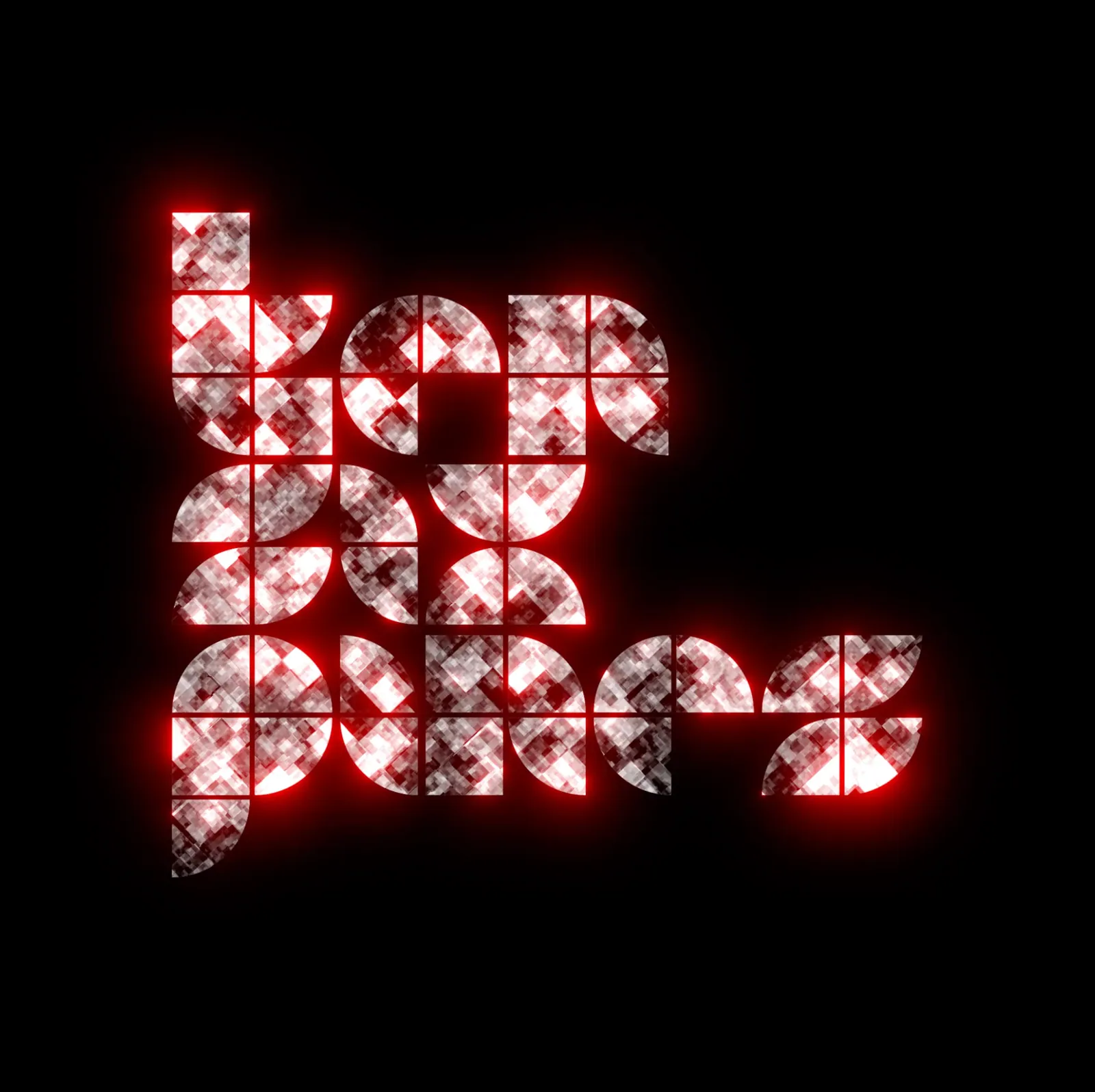 Ten Six Pines logo filled with a fractured red and white texture and a red glow